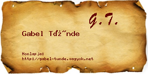 Gabel Tünde névjegykártya