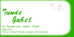 tunde gabel business card